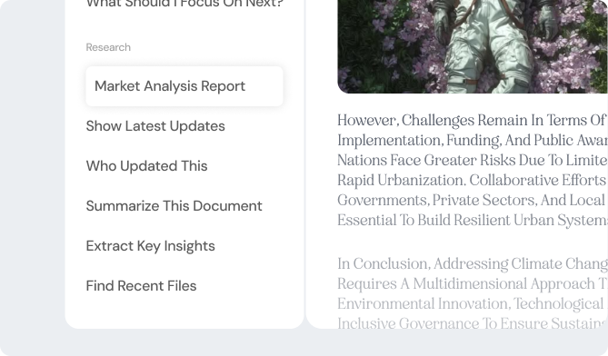 Smart actions menu with AI features